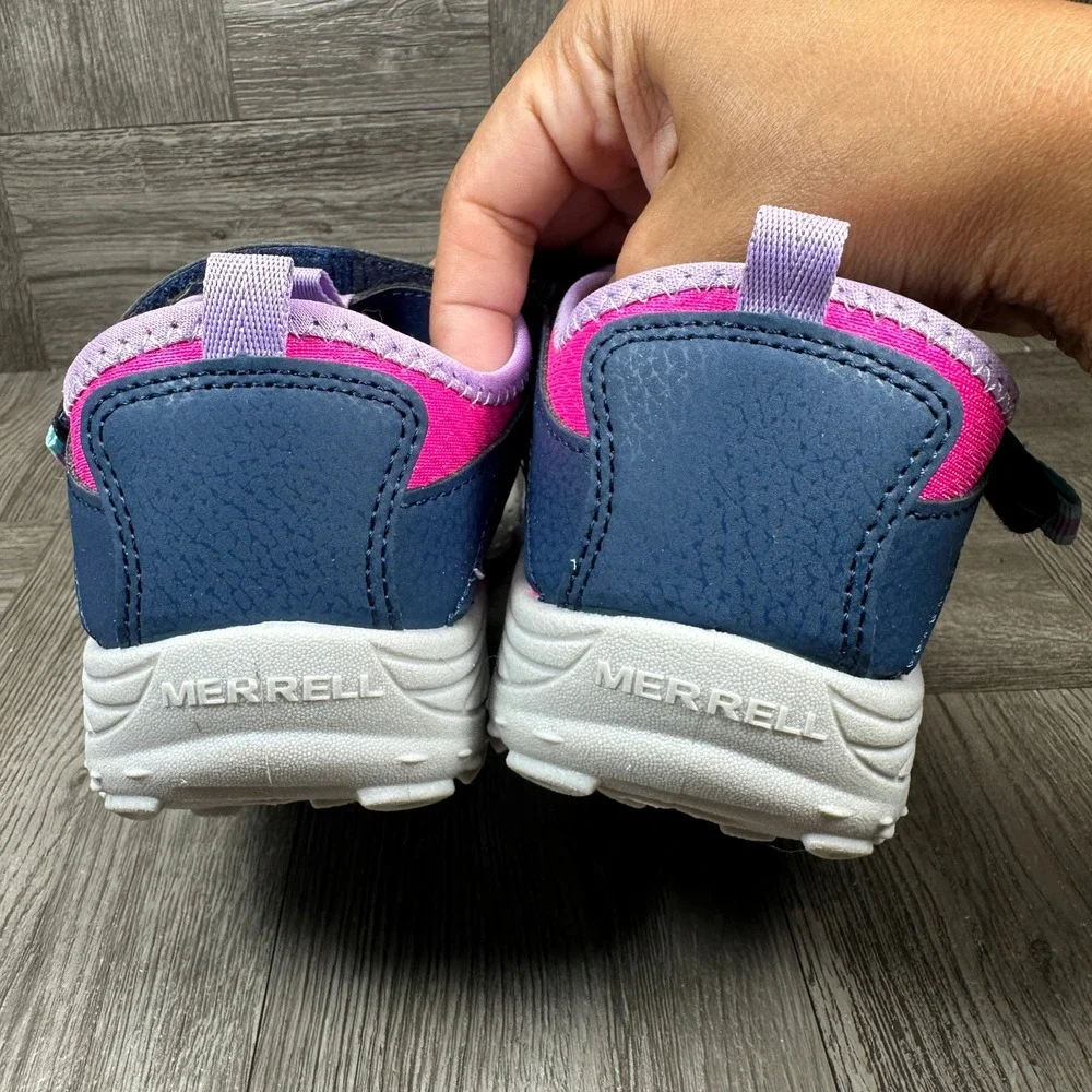 Merrell Hydro Trekker Kids 3M Navy Pink Water Hiking Sandals NEW